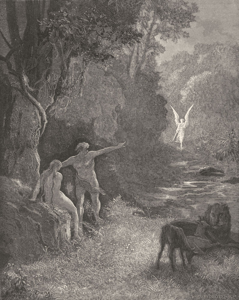 MILTON PARADISE LOST. E among those tree, glorious shape comes way moving c1886